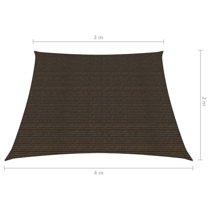 Zonnezeil 160 g/m² 3/4x2 m HDPE bruin