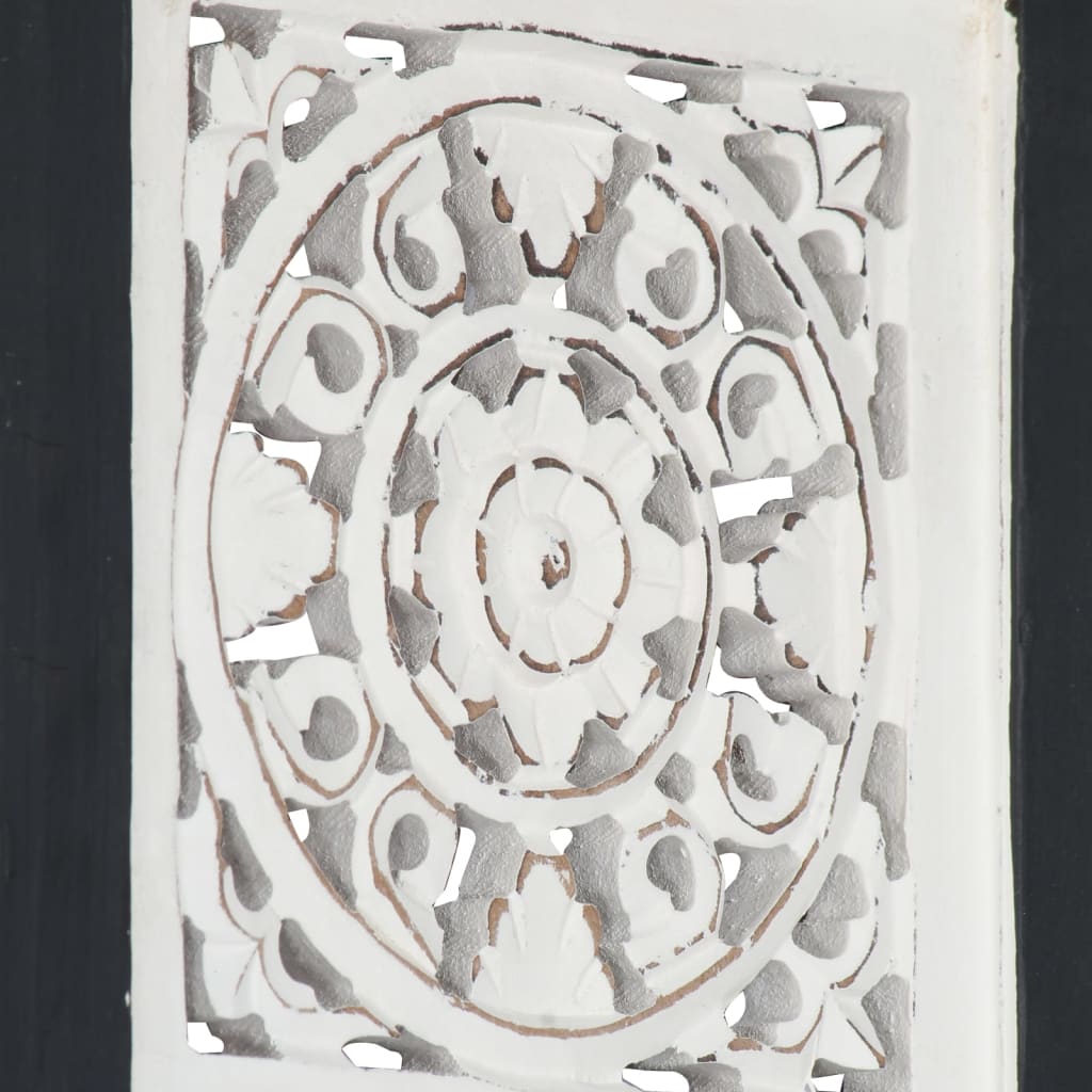 Wandpaneel handgesneden 40x40x1,5 cm MDF zwart en wit