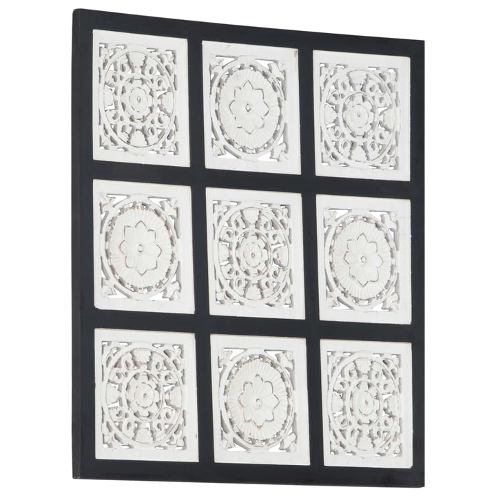Wandpaneel handgesneden 60x60x1,5 cm MDF zwart en wit