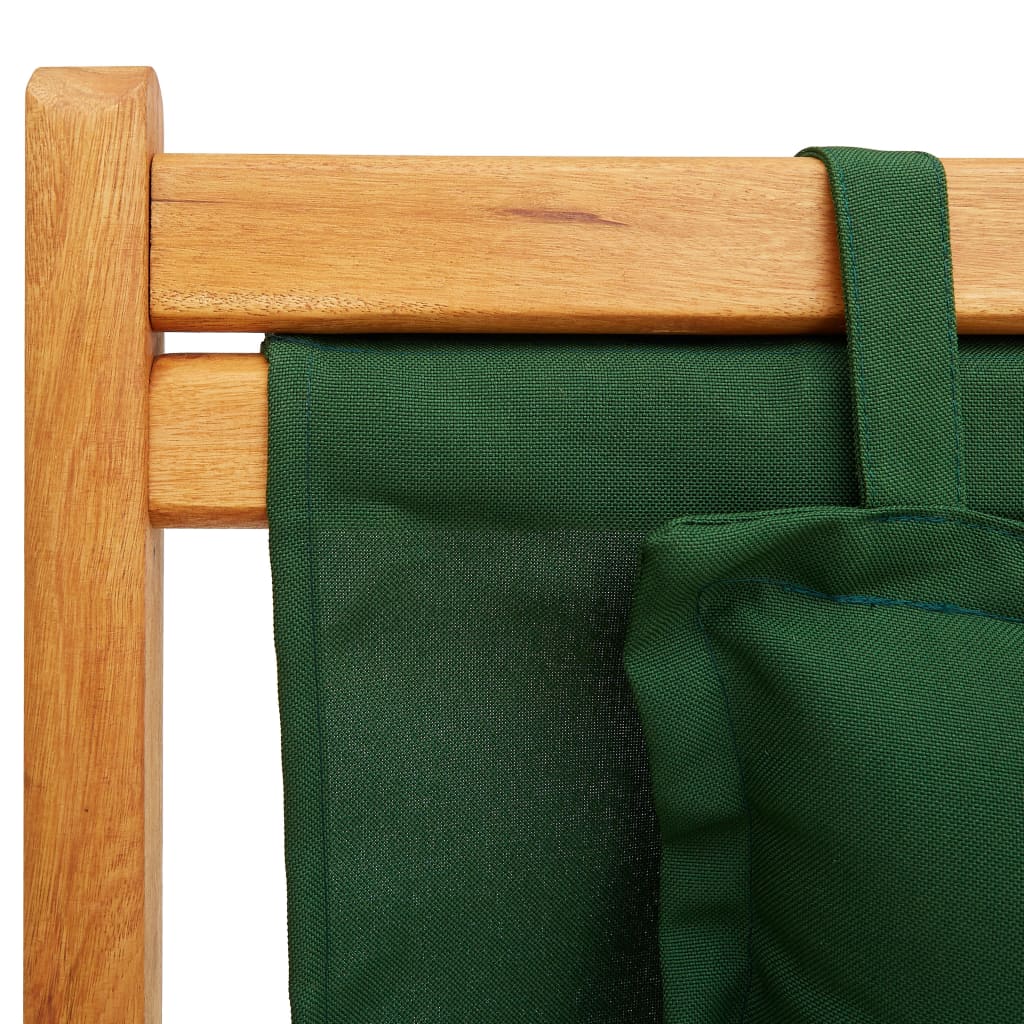 Strandstoel inklapbaar massief eucalyptushout en stof groen