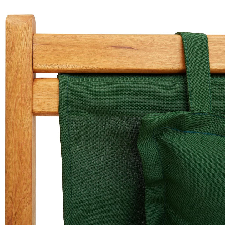 Strandstoel inklapbaar massief eucalyptushout en stof groen