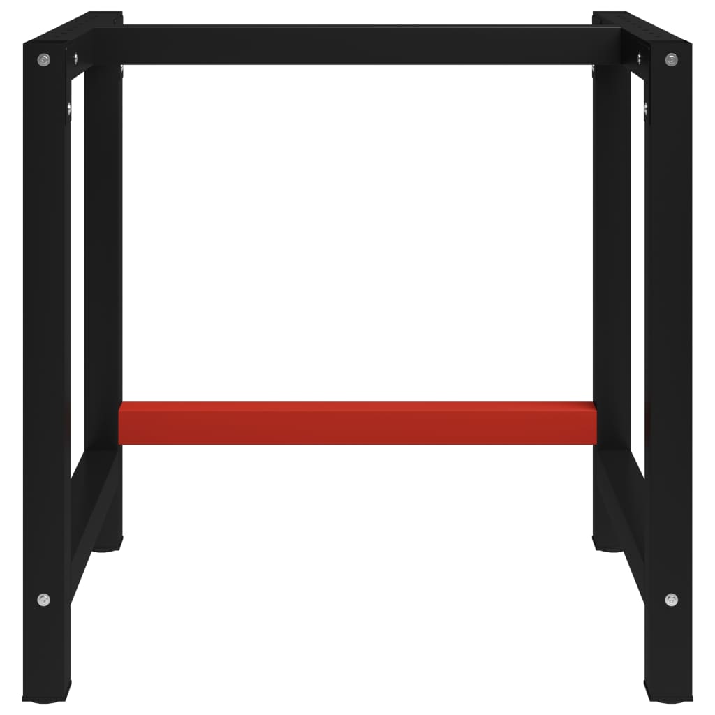 Werkbankframe 80x57x79 cm metaal zwart en rood