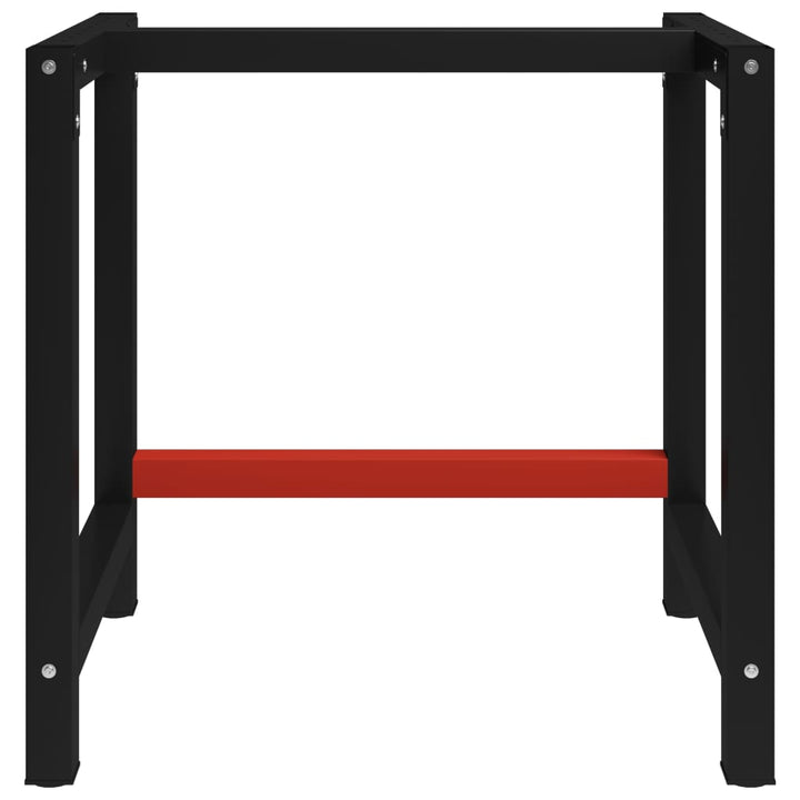 Werkbankframe 80x57x79 cm metaal zwart en rood