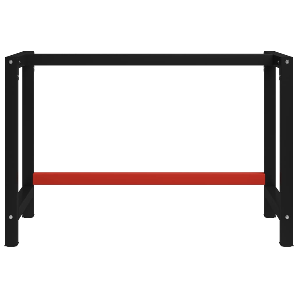 Werkbankframe 120x57x79 cm metaal zwart en rood