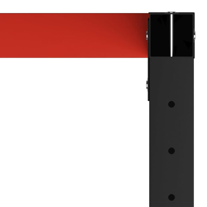 Werkbankframe 120x57x79 cm metaal zwart en rood