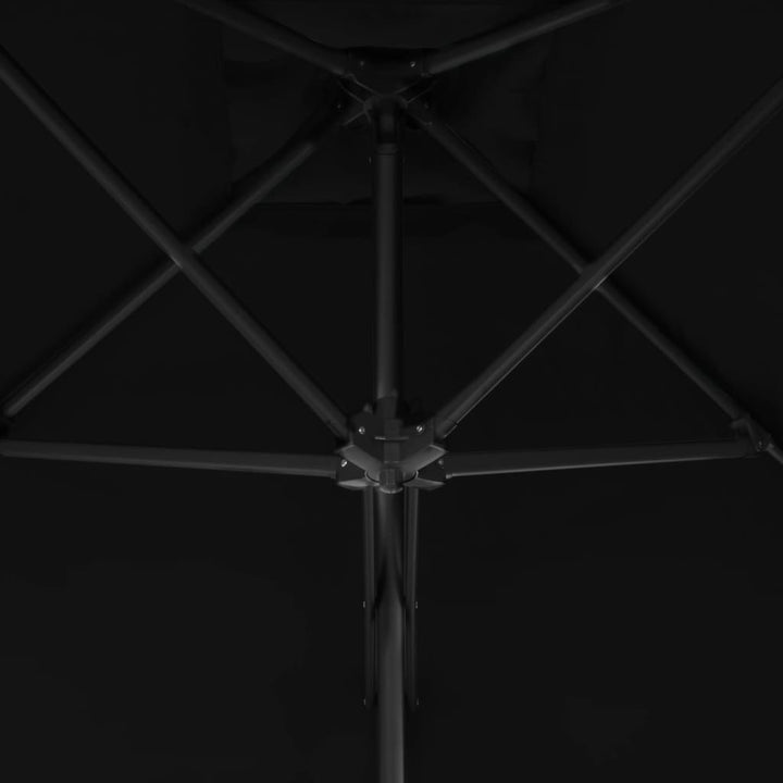 Parasol met stalen paal 250x250x230 cm zwart