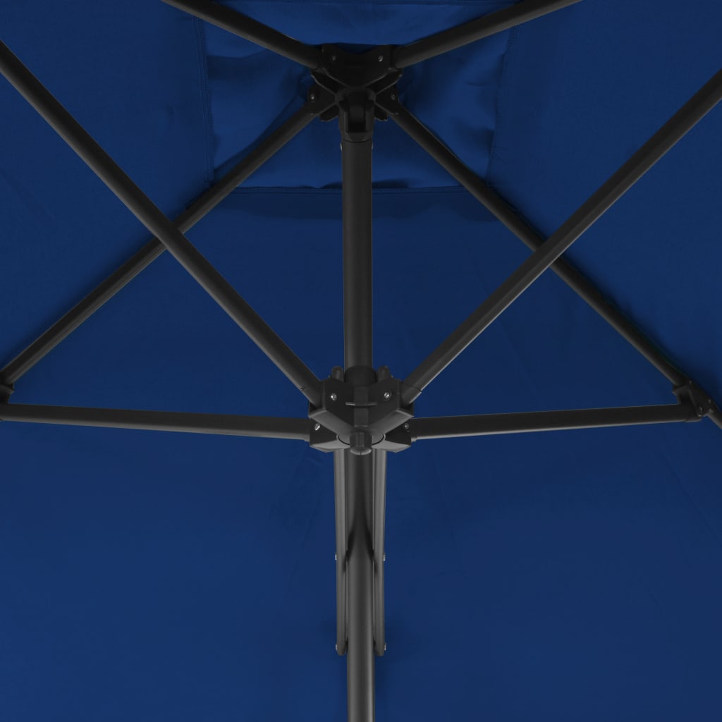 Parasol met stalen paal 250x250x230 cm blauw