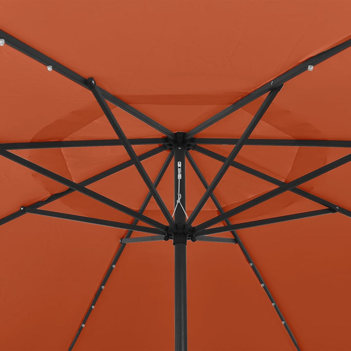 Parasol met LED-verlichting metalen paal 400 cm terracottakleur