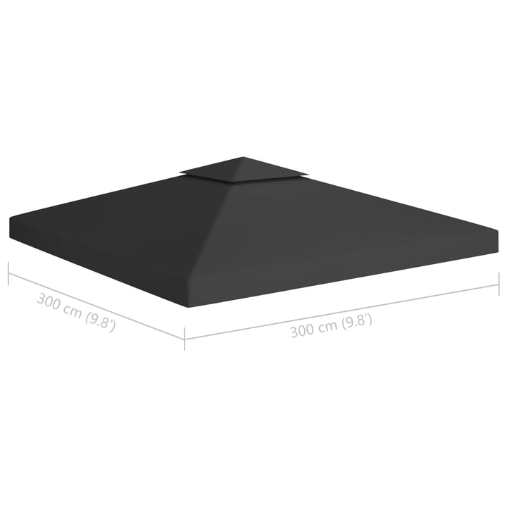 Prieeldak 2-laags 310 g/m² 3x3 m zwart