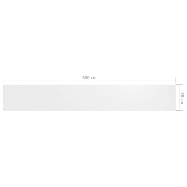 Balkonscherm 90x600 cm oxford stof wit