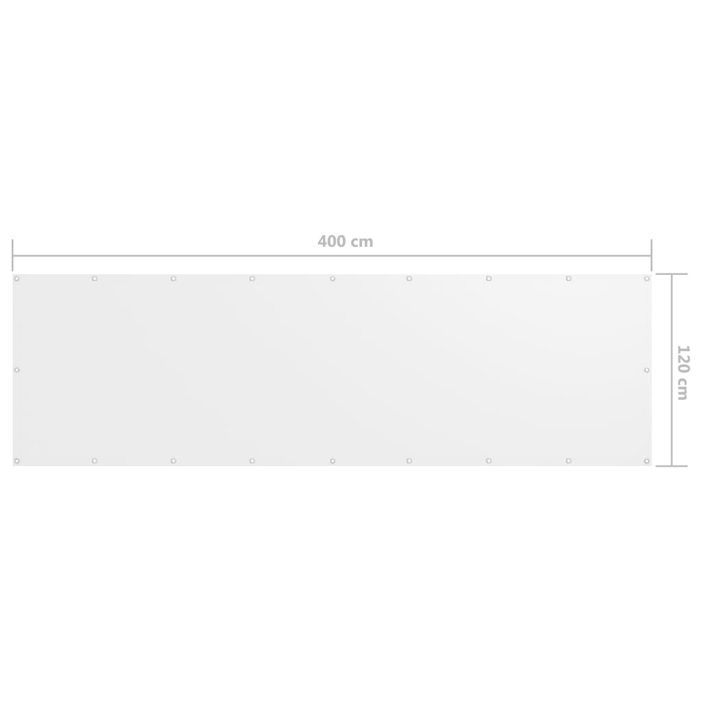 Balkonscherm 120x400 cm oxford stof wit