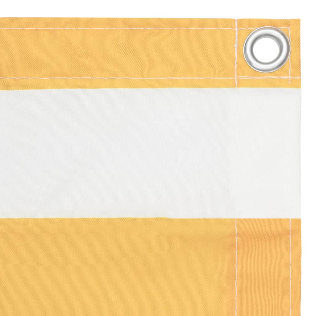Balkonscherm 75x400 cm oxford stof wit en geel