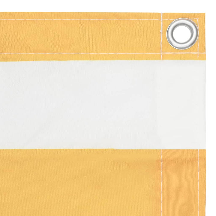 Balkonscherm 75x500 cm oxford stof wit en geel
