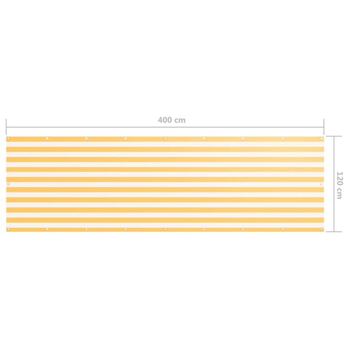 Balkonscherm 120x400 cm oxford stof wit en geel