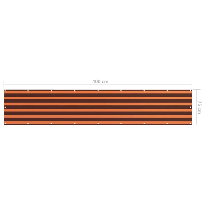 Balkonscherm 75x400 cm oxford stof oranje en bruin