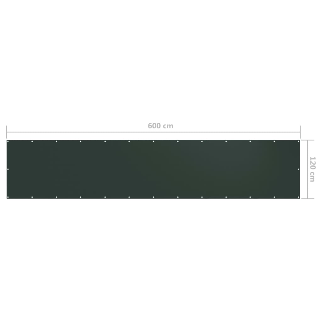 Balkonscherm 120x600 cm oxford stof donkergroen