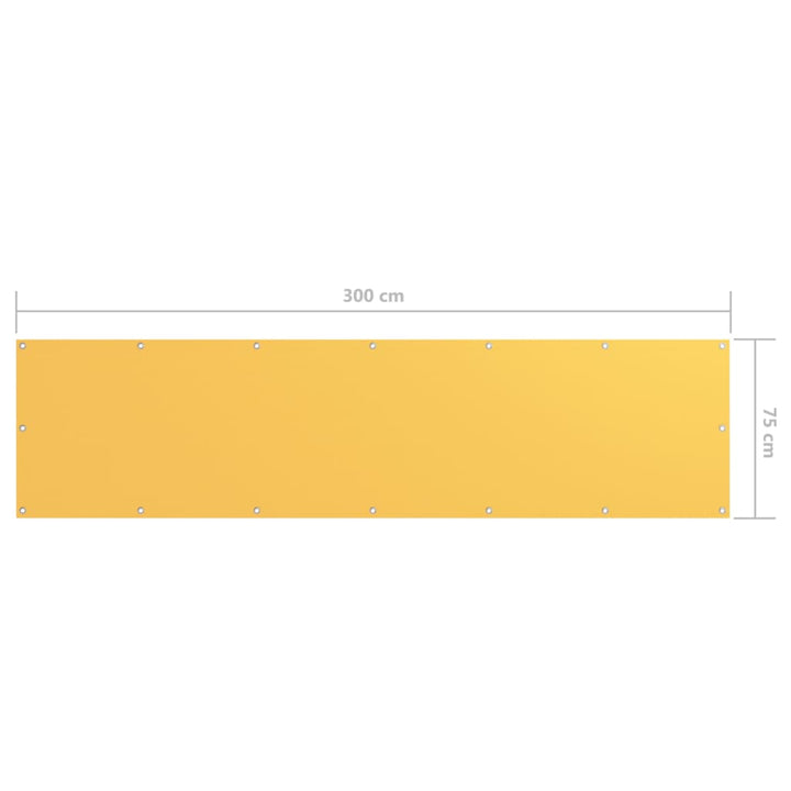 Balkonscherm 75x300 cm oxford stof geel