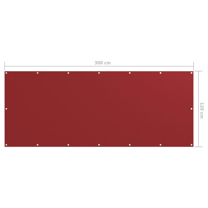 Balkonscherm 120x300 cm oxford stof rood