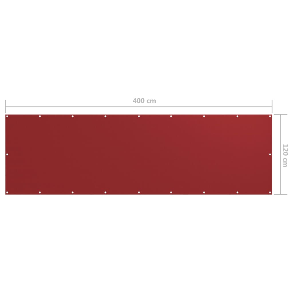 Balkonscherm 120x400 cm oxford stof rood
