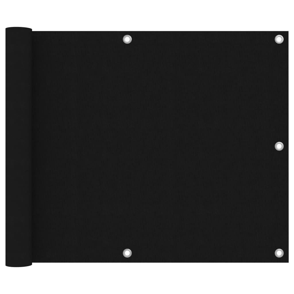 Balkonscherm 75x500 cm oxford stof zwart