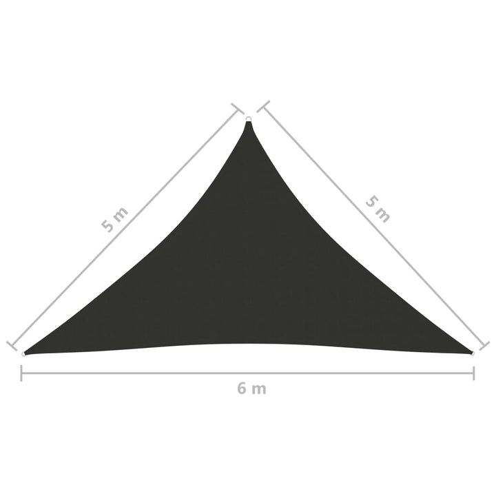 Zonnescherm driehoekig 5x5x6 m oxford stof antracietkleurig