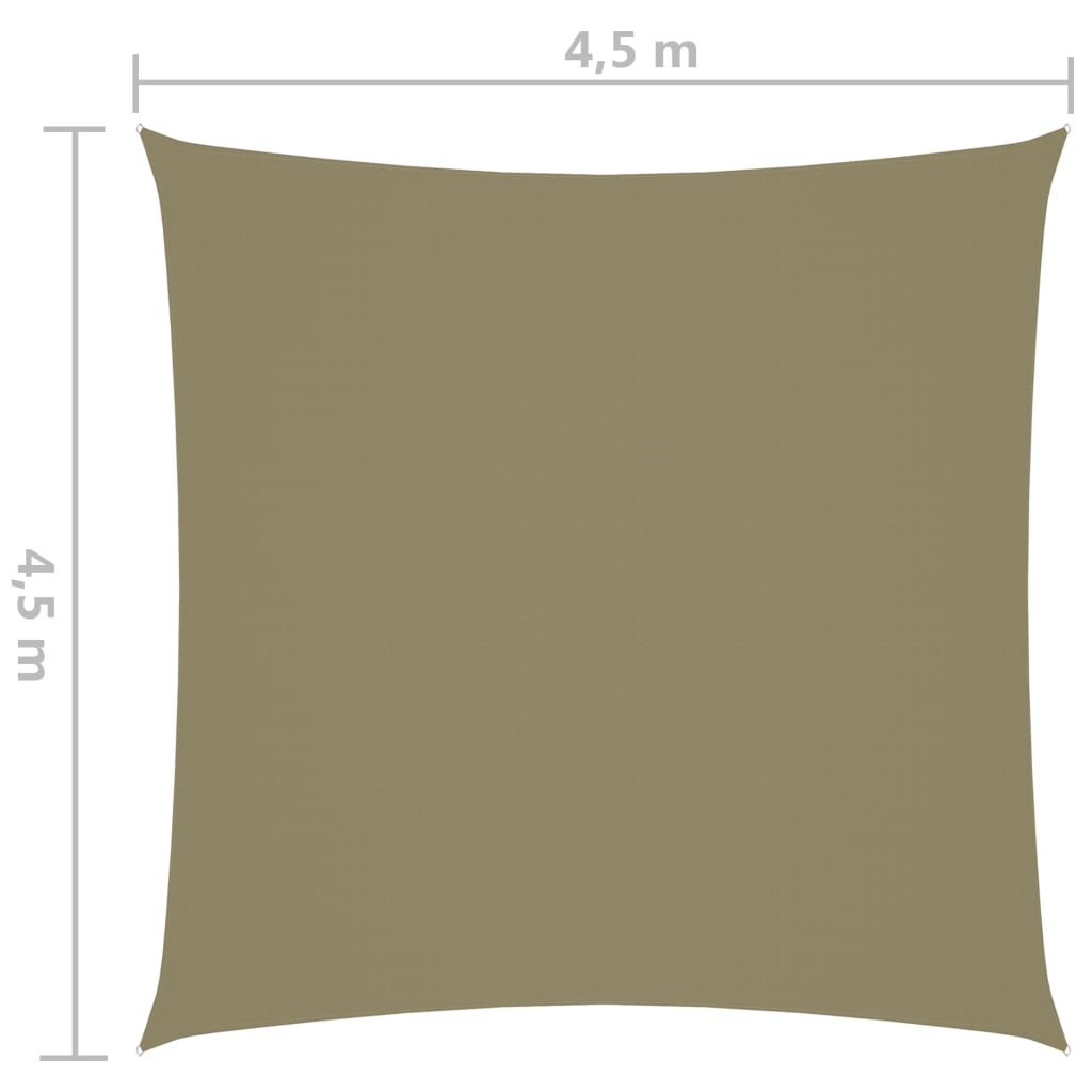 Zonnescherm vierkant 4,5x4,5 m oxford stof beige