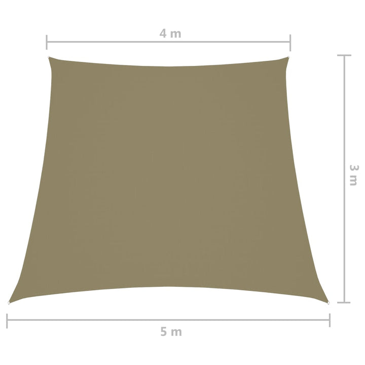 Zonnescherm trapezium 4/5x3 m oxford stof beige