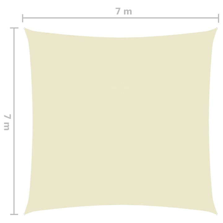 Zonnescherm vierkant 7x7 m oxford stof crèmekleurig