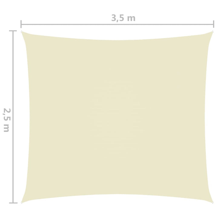 Zonnescherm rechthoekig 2,5x3,5 m oxford stof crèmekleurig
