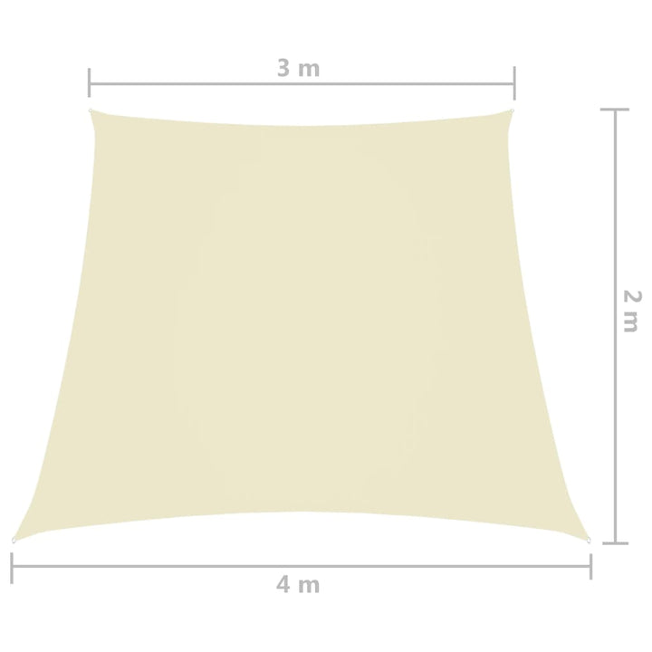 Zonnescherm trapezium 3/4x2 m oxford stof crÃ¨mekleurig