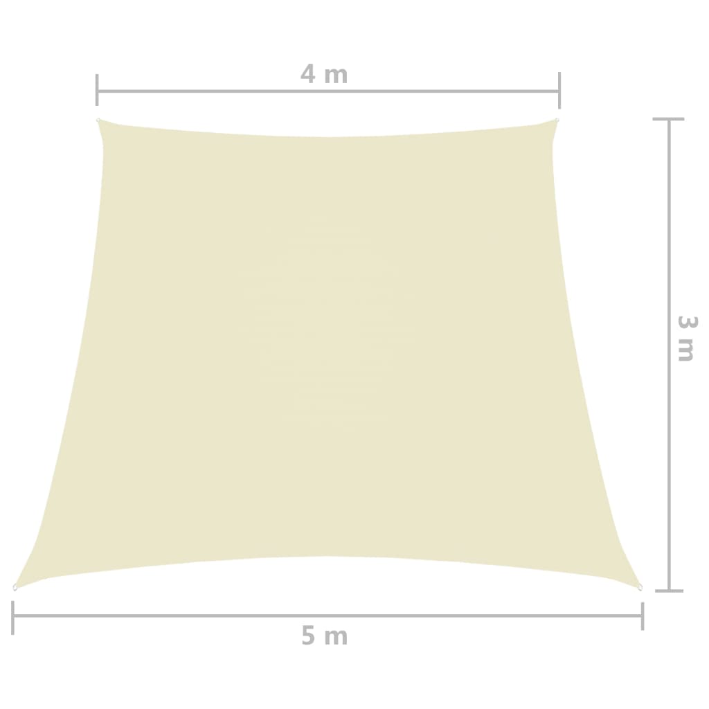 Zonnescherm trapezium 4/5x3 m oxford stof crÃ¨mekleurig