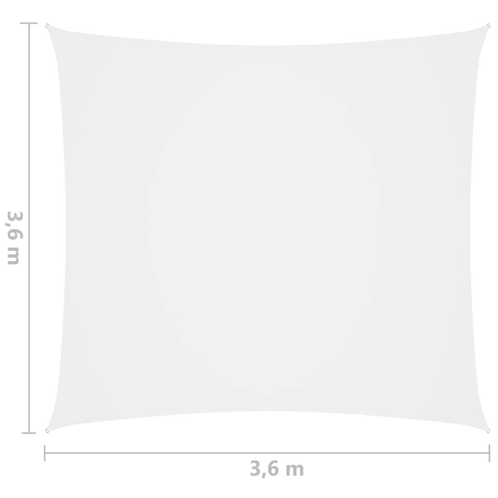 Zonnescherm vierkant 3,6x3,6 m oxford stof wit