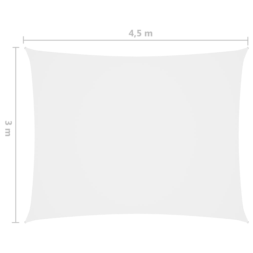 Zonnescherm rechthoekig 3x4,5 m oxford stof wit