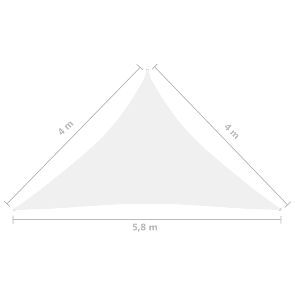 Zonnescherm driehoekig 4x4x5,8 m oxford stof wit