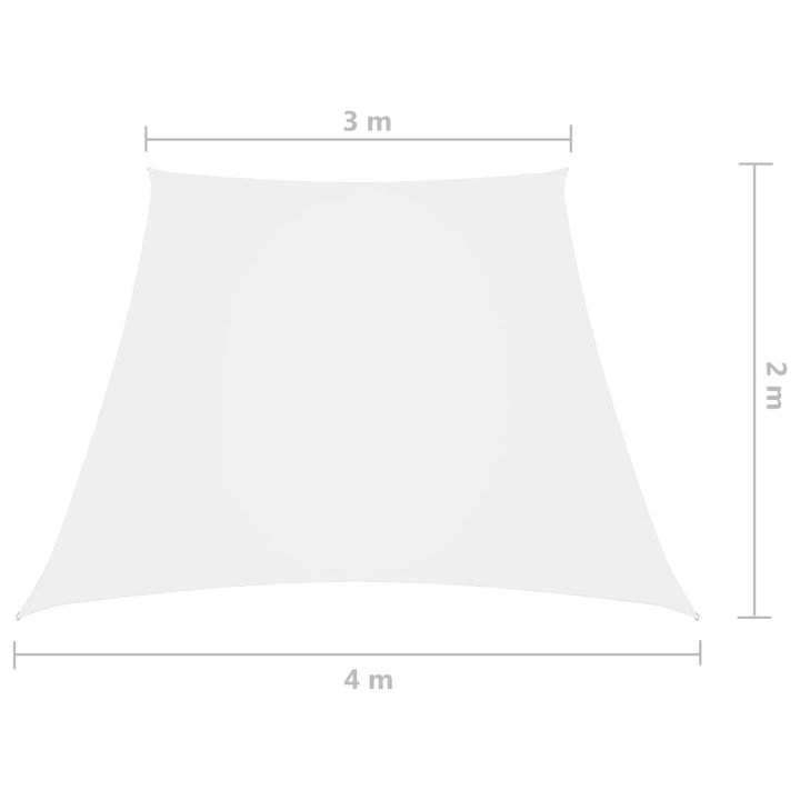 Zonnescherm trapezium 3/4x2 m oxford stof wit