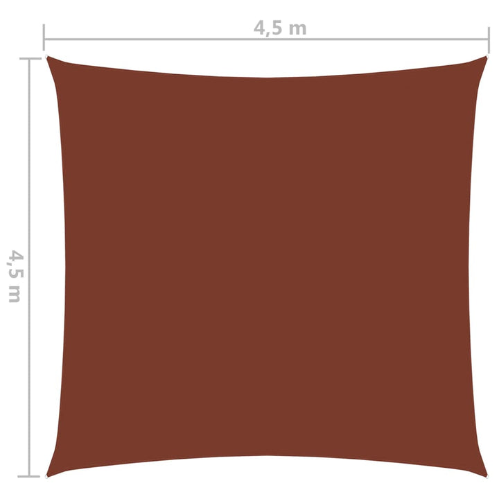 Zonnescherm vierkant 4,5x4,5 m oxford stof terraccota