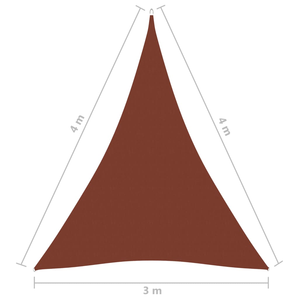Zonnescherm driehoekig 3x4x4 m oxford stof terracottakleurig