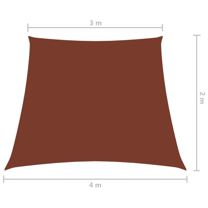 Zonnescherm trapezium 3/4x2 m oxford stof terracottakleurig