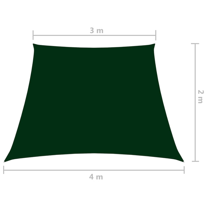 Zonnescherm trapezium 3/4x2 m oxford stof donkergroen