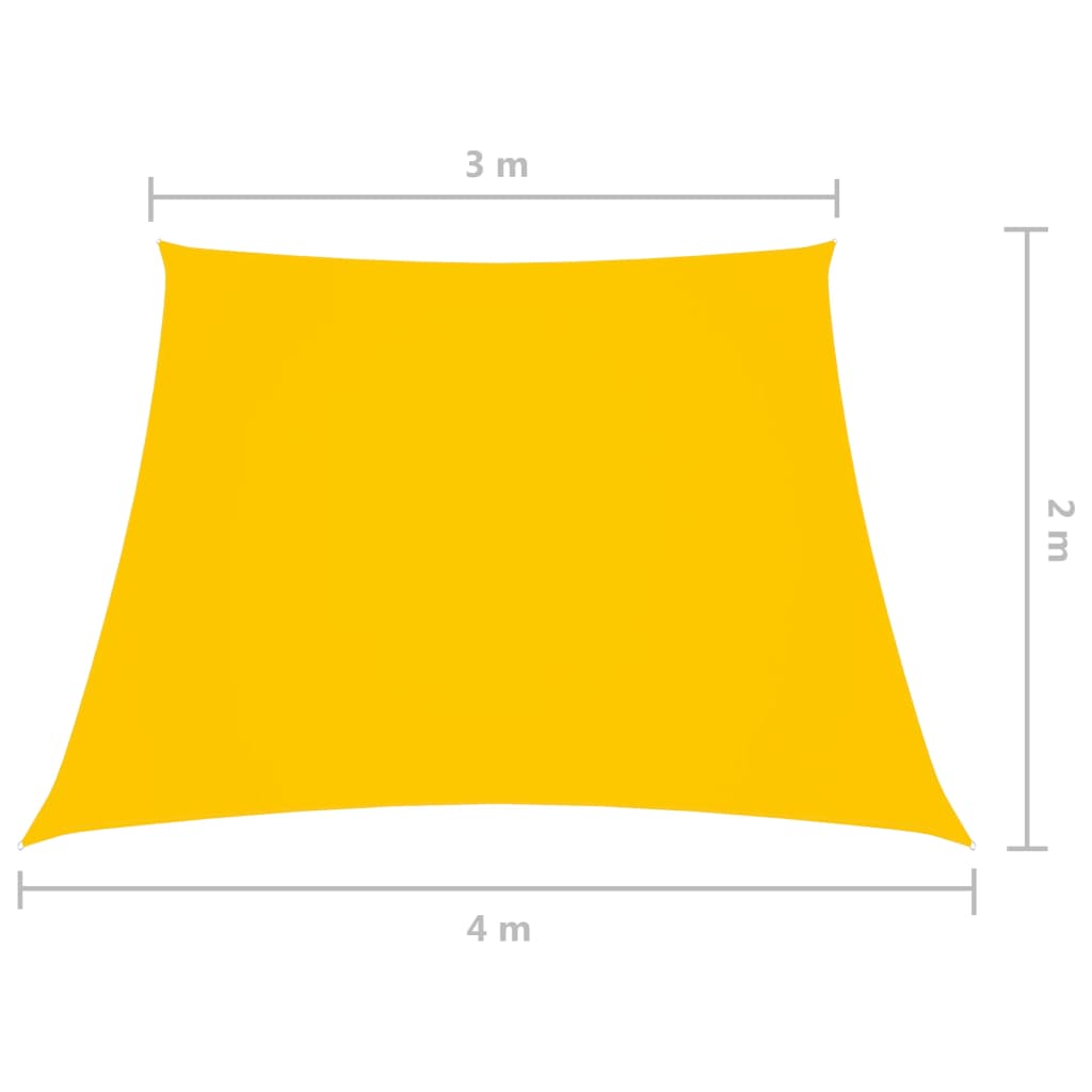 Zonnescherm trapezium 3/4x2 m oxford stof geel