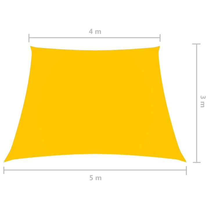 Zonnescherm trapezium 4/5x3 m oxford stof geel