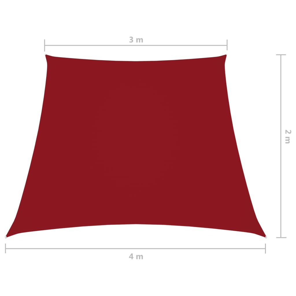 Zonnescherm trapezium 3/4x2 m oxford stof rood