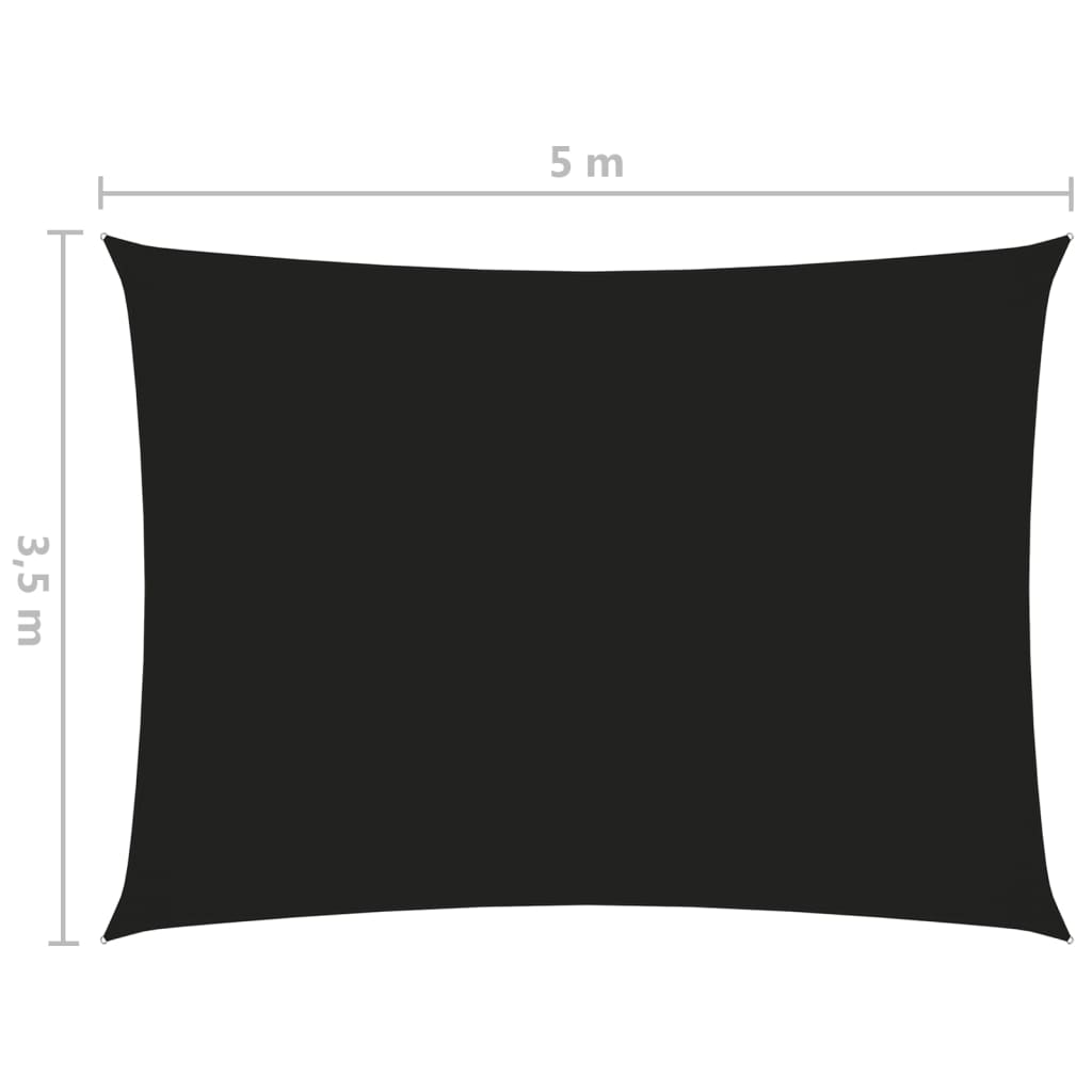 Zonnescherm rechthoekig 3,5x5 m oxford stof zwart