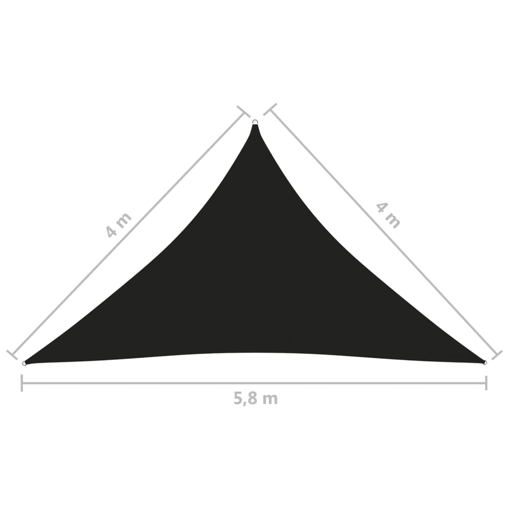 Zonnescherm driehoekig 4x4x5,8 m oxford stof zwart