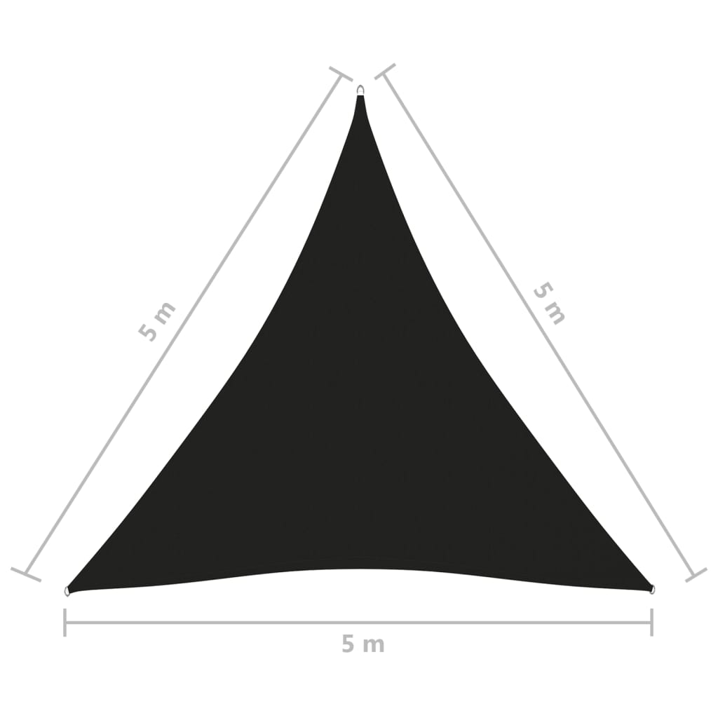 Zonnescherm driehoekig 5x5x5 m oxford stof zwart