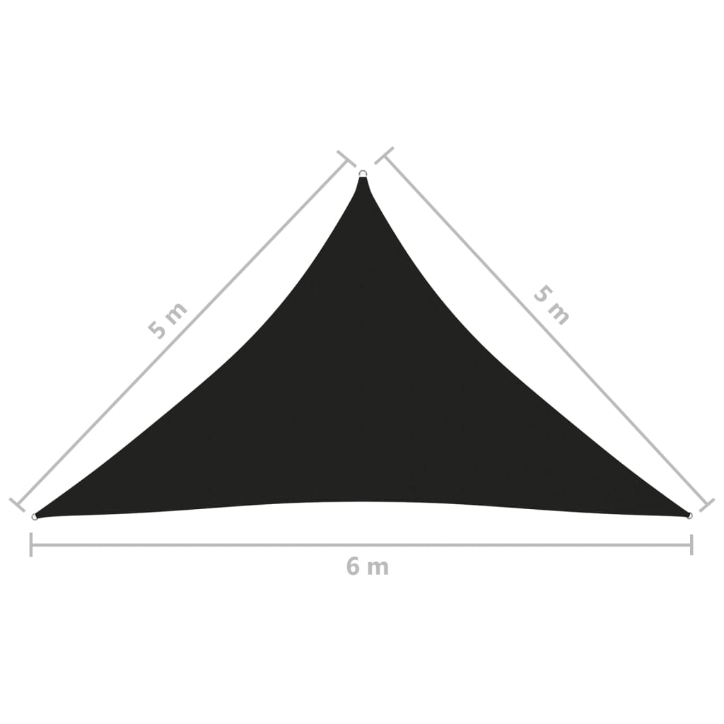 Zonnescherm driehoekig 5x5x6 m oxford stof zwart