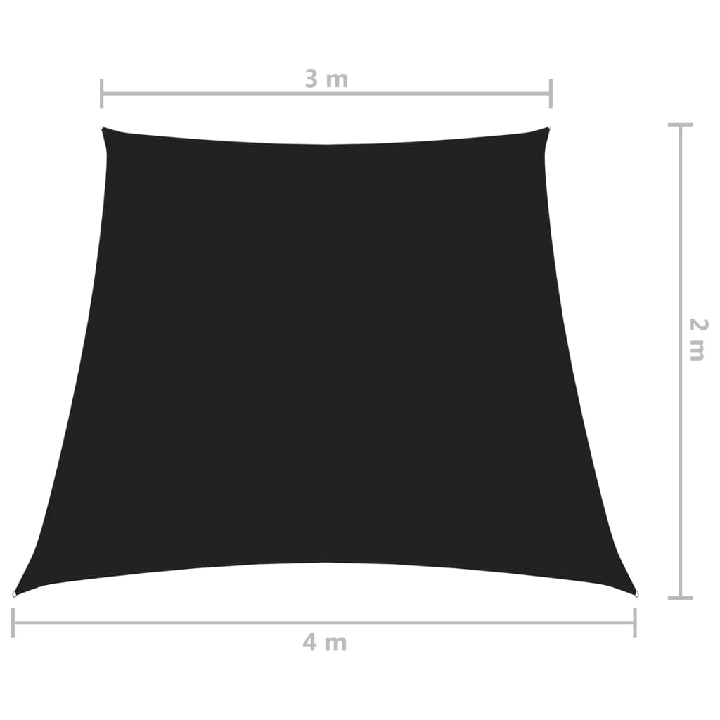 Zonnescherm trapezium 3/4x2 m oxford stof zwart