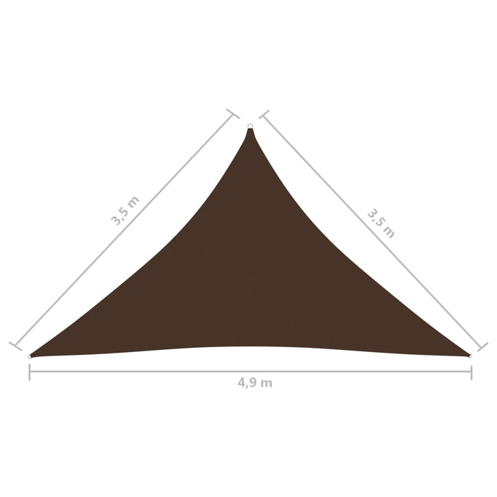 Zonnescherm driehoekig 3,5x3,5x4,9 m oxford stof bruin