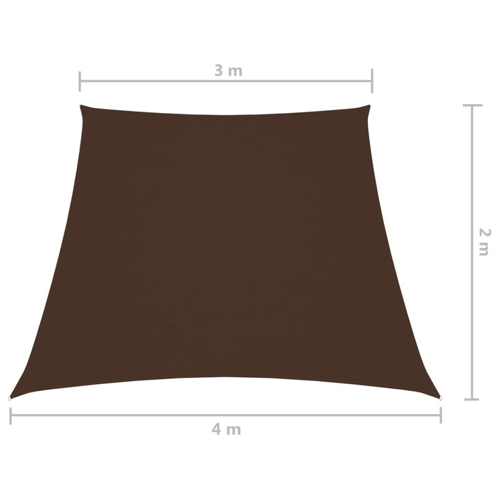 Zonnescherm trapezium 3/4x2 m oxford stof bruin