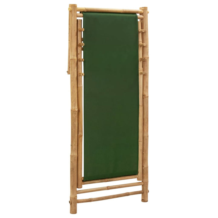 Ligstoel bamboe en canvas groen